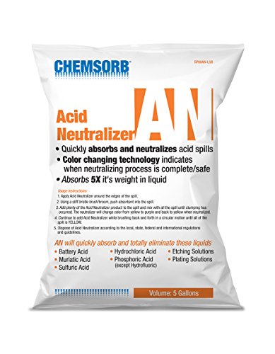 Image of an - Acid Neutralizing Absorbent, 5 Gal. Bag, SP60AN-L5B, Fast-Acting Acid Neutralizer Absorbent Spill Response, Safe Color Changing Technology, Silica Free Neutralizer, Laboratories, Yellow