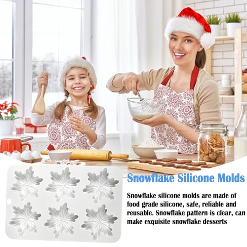 Foaryoer SNOWFLAKEMOLDS Snowflake Silicone Molds, 2 Pcs Snowflake Soap Molds 12 - Cavities Snowflakes Chocolate Molds Snowflake Ice Cube Molds For Diy Christmas Chocolates thumb #4
