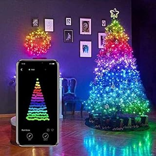 AMhomely Fairy Lights Christmas Tree Decoration Lights Smart App Controlled Christmas Lights Weatherproof Color Mixing for Girls/Boys Bedroom, Wall, Wedding Birthday Party, Christmas, Tent Decoration