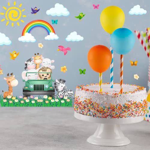 Tree Animal Wall Stickers,Forest Animal Wall Decal Baby Room Decor,Nursery Wall Decor Rainbow Wall Stickers Peel And Stick,Elephant Bear Wall Sticker Kids Room Bedroom Classroom Playroom Décor #TOP4