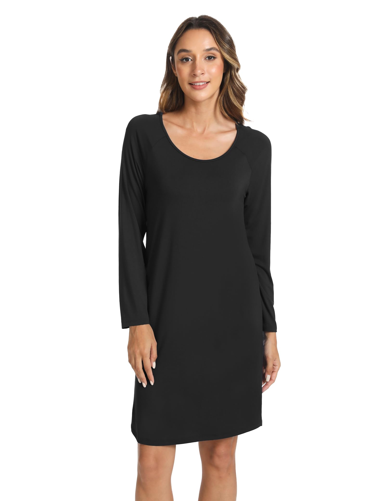 LazyCozy Womens Long Sleeve Nightgown