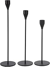 Set of 3 Candle Holders Black Taper, Candlestick Holder Candle, Candlesticks Wedding, Dinning Party Table Decorative Candelabra Modern Holder, Table Decorative Candlestick