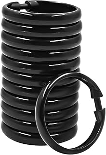 Qulable Shower Curtain Rings-24 Pack- Plastic O-Shaped Rings Hook Glide Easily on Bathroom Shower Rod (Black)