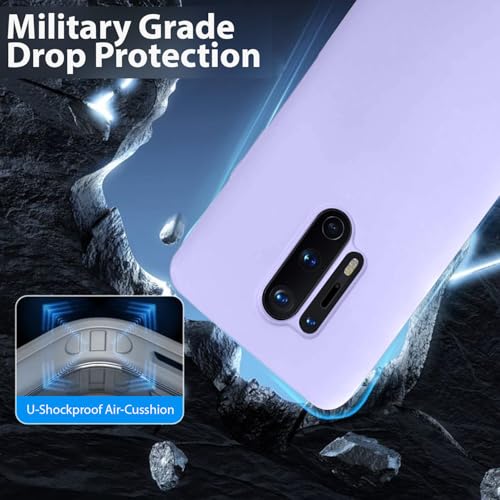 Image of LIRAMARK Liquid Silicone Soft Back Cover Case for OnePlus 8 Pro / 1+8 Pro (Lavender)