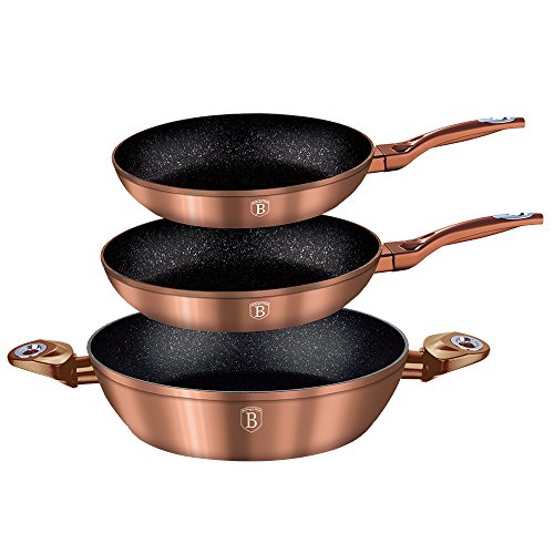 Berlinger Haus Metallic Touch Three Piece Frypan Set III Rosegold Second Image