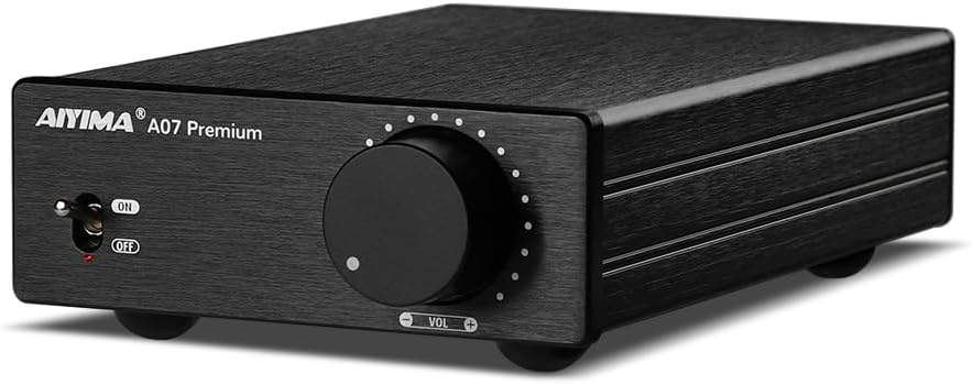 Upgrade AIYIMA A07 Premium TPA3255 Power mini Amplifier 4 Ohm 300Wx2 HiFi Class D Integrated Amp 2 Channel Stereo Amplifier for Passive Speaker Home Audio with DC 32V Power Adapter
