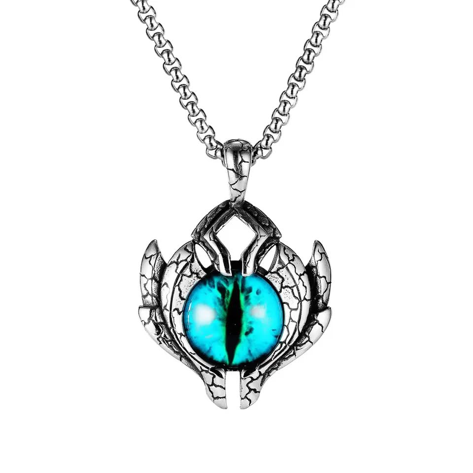 MIAMI Pendant for Men Evil Eye Black Silver chain for men Boys Mens boyfriend gents locket Necklace for men Boy girls Women Stainless Steel neck chain lockets mens chains fashion Long Stylish M52 (B0CNZYPPND) Amazon Price History, Amazon Price Tracker