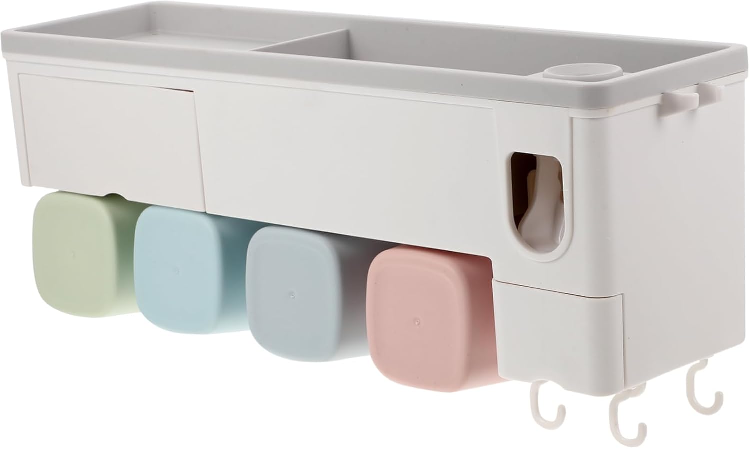 Luxshiny 1set Wall-Mounted Toothbrush Holder Automatic Squeeze Toothpaste Holder Wall Bathroom Storage Stand