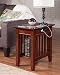 Atlantic Furniture AH13214 Mission Chair Side Table with Charging Station, Walnut