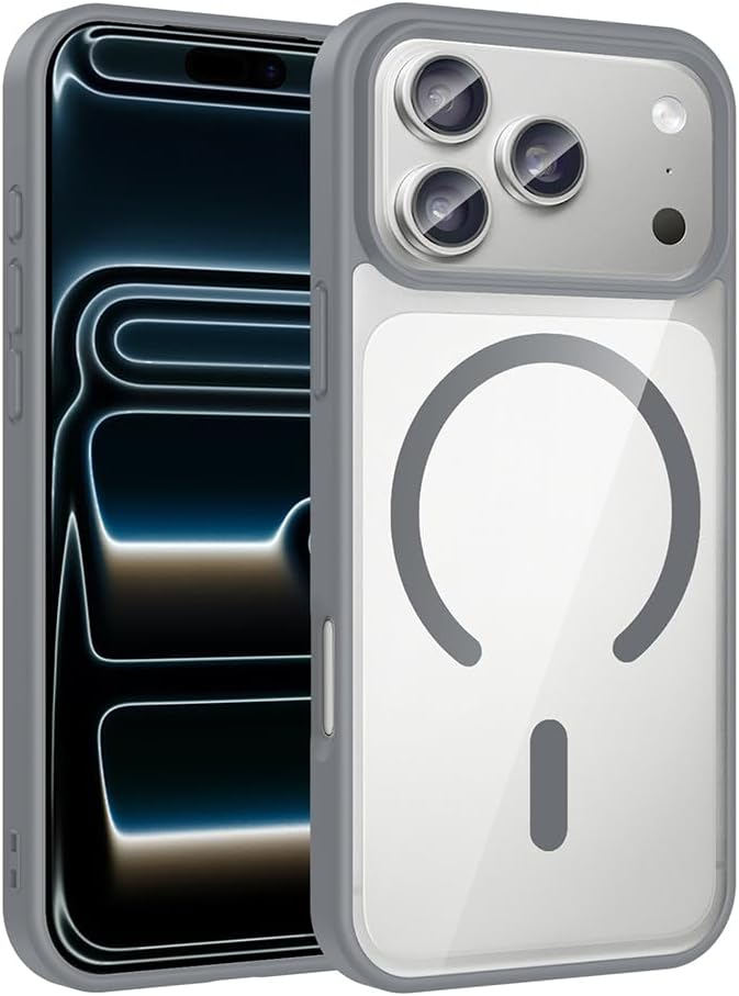 Zore Apple ile uyumlu iPhone 17 Pro Kılıf M-safe Wireless Şarj Özellikli Silikon Zore Ege Kapak Gri