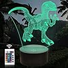 Dinosaurus Geschenken, Attivolife 3D Illusie Licht Kinderen T-rex Speelgoed,16 Kleuren Veranderen Op afstand Controle…