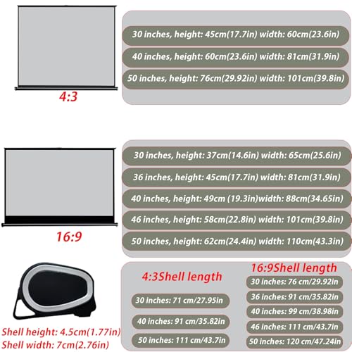 Pantalla Retráctil para Proyector 46" 16:9 miniatura 7