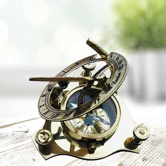 Nautical Sundial Compass for Hiking, Nautical Compass for Outdoor, Pocket Compass for Hiking, Camping Maritime Vintage-picture-23