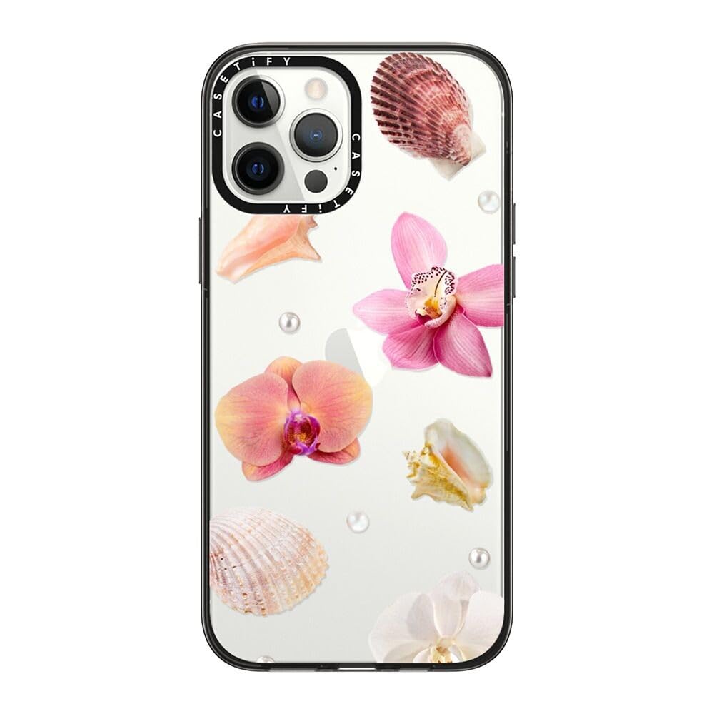 Coque iPhone 12 Pro Max CASETiFY antichoc fine Fleurs des îles noir - 6