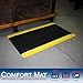 Durable Corporation Vinyl Heavy Duty Diamond-Dek Sponge Industrial Anti-Fatigue Floor Mat, 3' x 5', Black with Yellow Border