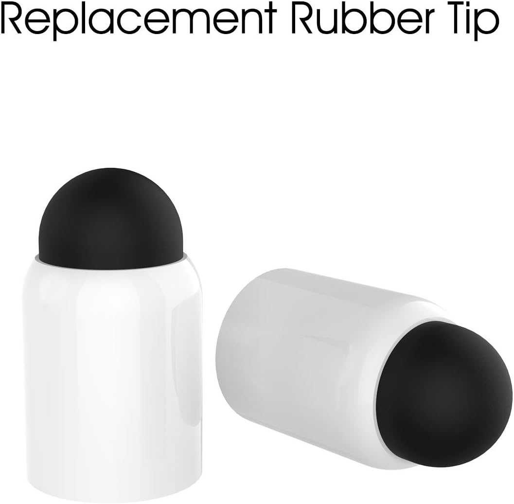 Two white replacement caps with grey mesh tips, shown from different angles.