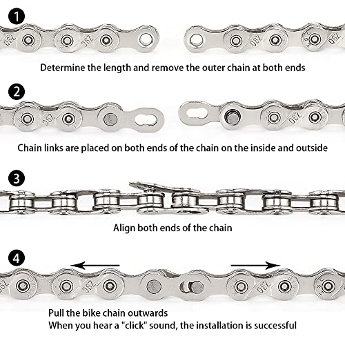 Kigauru 10 Pairs Bike 10 Speed Chain Link Connector Steel Quick Link Universal Bicycle Chain Connector Lightweight Magic Buckle Missing Master Links Bicycle Chain Accessories #TOP5