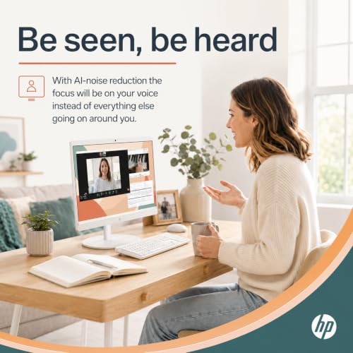 Image of HP 22 inch All-in-One Desktop Computer, 16GB DDR5 RAM, 640GB Storage