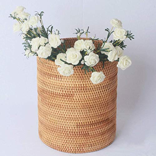 Panier en rotin de bureau : corbeille à papier nordique pour salon et chambre