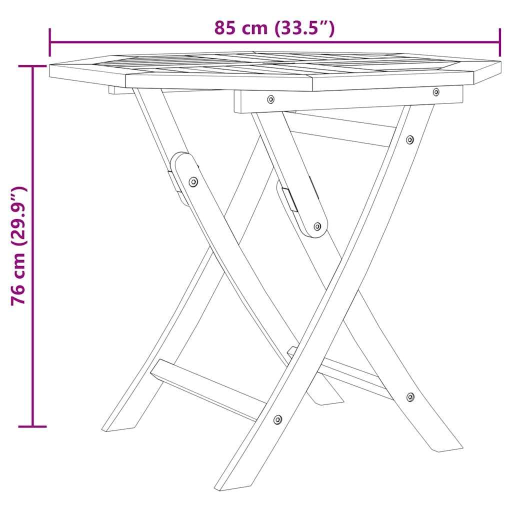 Set di 5 mobili da giardino in legno di teak massiccio con sedie pieghevoli, resistenti alle intemperie, per terrazza, balcone, veranda, salvaspazio e robusto, per giardino e veranda