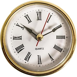 65mm Roman Numeral Round Clock Insert Modern Insert Craft Clock Insert Red Second Hand for Furniture Decorations, White