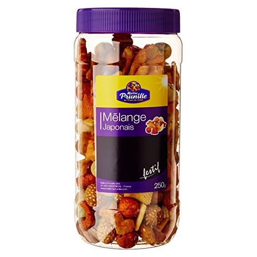 MAÎTRE PRUNILLE - Mélange Apéritif Salé Festif - Mélange Japonais - Pour L'Apéro Ou Un Snack - Bocal 250 g