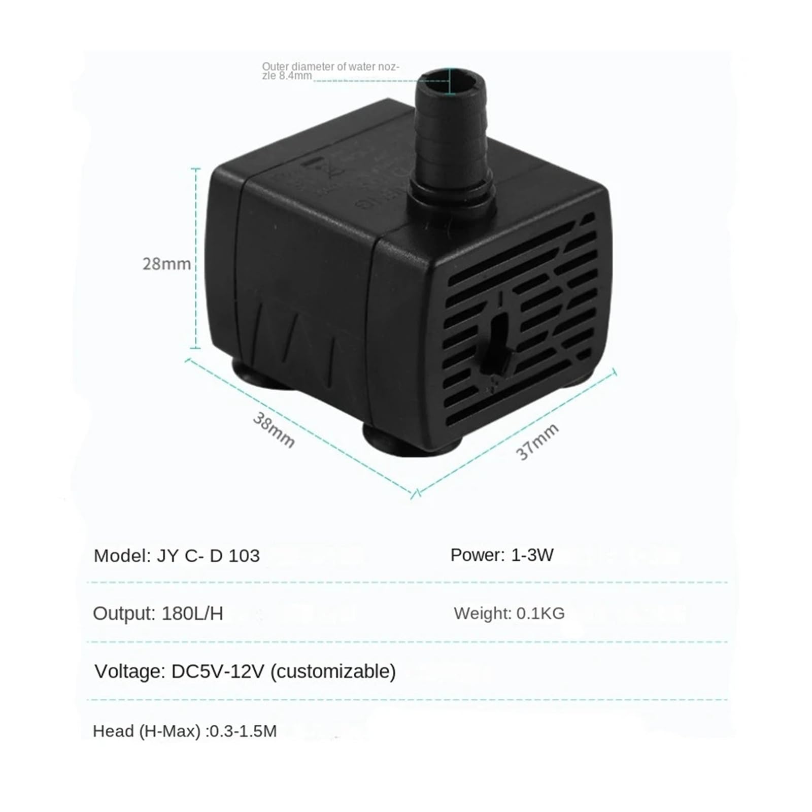 Il pannello solare con sistema di pompa dell'acqua USB 5V può essere utilizzato for gli acquari rocciosi e il pompaggio ad alta prevalenza di acqua potabile for animali domestici(3M set)