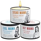 Scented Candles Mom Gift Set - Hot Mama, Sugar Mama, Cool Mama. Christmas Stocking Stuffers for Mom