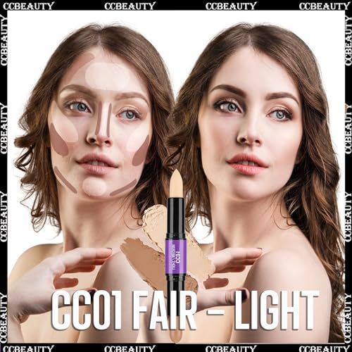 CCbeauty 2-IN-1 Matte Contour Stick,Cream Dual Highlight Concealer Stick, Highlighting & Contouring Kit, Bronzer Highlighter Sticks for Face Shaping Makeup, Long Lasting & Waterproof - Image 3