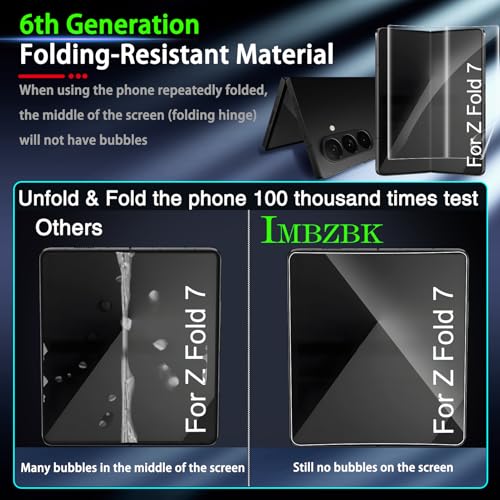 Image of IMBZBK 9 in 1 Screen Protector for Samsung Galaxy Z Fold 8 Ultra /Z Fold 7 | 9H+ Hardness, Military Grade Shatterproof, Case Friendly, Bubble Free Auto-Dust Removal, 3+3+3 Pack