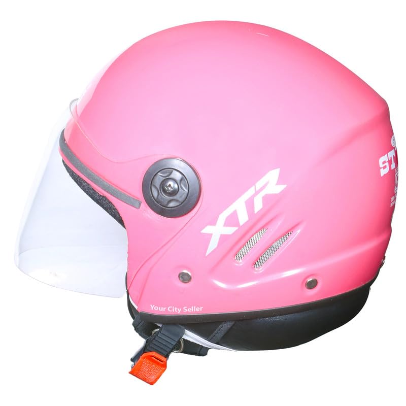 Strong and Durable Stylish Full Face Scooty and Motorbike Helmet | Scratch Resistance and Silicone Glass Protection - Pink-image-49