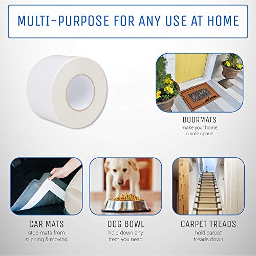 Image of Strongest Double Sided Carpet Tape, 2 Inch by 40 Yard, 120 feet! 2X More! 5 Stars Professional Grade, Industrial Strength, Heavy Duty Rug and Carpet Underlayment Adhesive