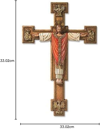 Vista 6 de Christian Brands Crucifixes - Cruz de pared de resina de la colección San Giovanni para el hogar o la capilla, 10 pulgadas de alto, buen pastor