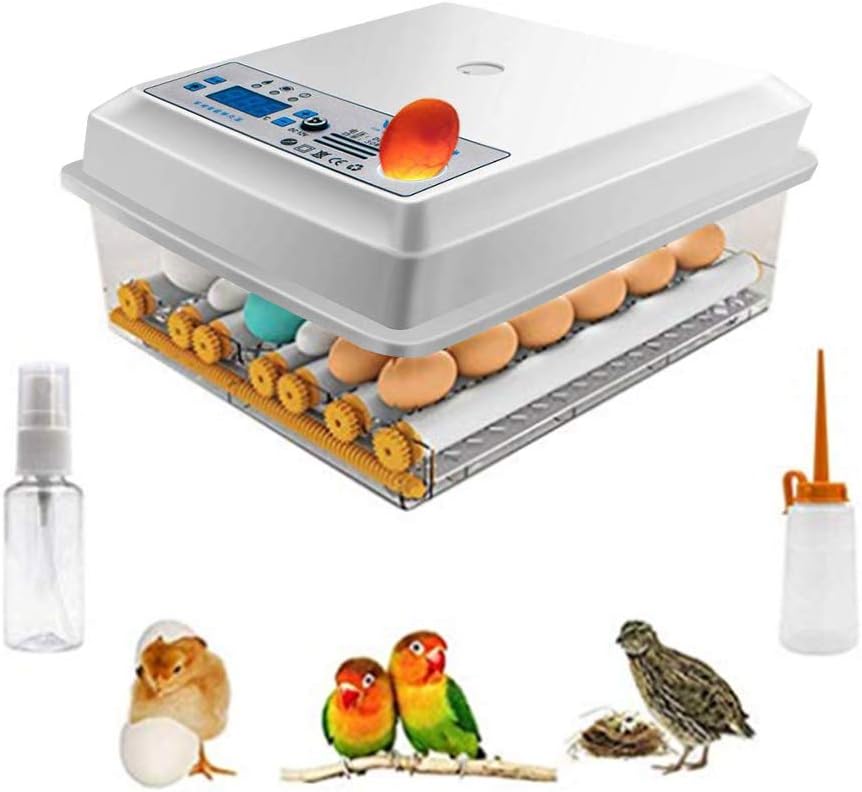 ETE ETMATE Eggs Incubator, Intelligent Warming Incubators18 Eggs Digital Mini Automatie Incubatores with Turner Egg Hatcher Machine for Hatching Turkey Goose Quail Chicken Eggs