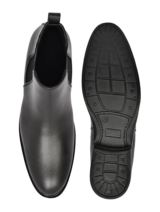 Image of Men's Premium Synthetic Leather Slip-On Formal Shoes for Men | Classic Ankle Boots with Anti-Slip Sole | Office, Party & Casual Wear