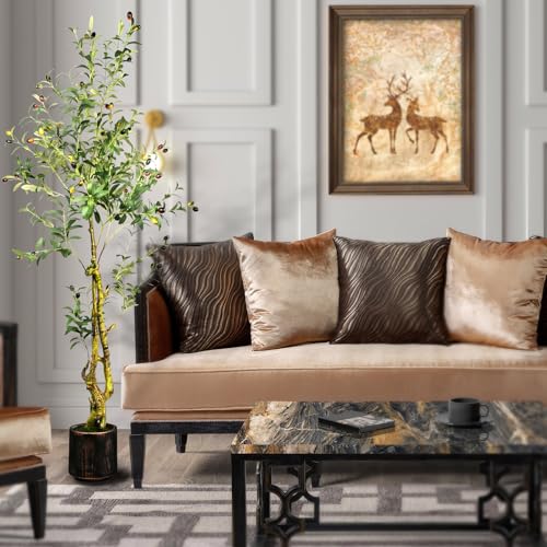 5FT Artificial Olive Tree Indoor - Lifelike Fake Olive Tree with Branches, Leaves & Fruits, Realistic Faux Tree for Bathroom, Office, Bedroom Decor, Compact Home Decor Plants - Image 3