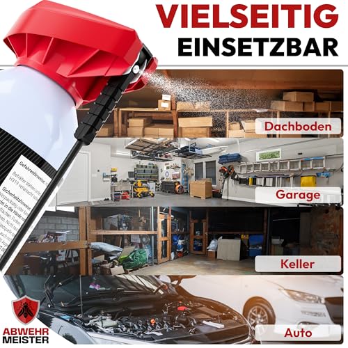 ABWEHR MEISTER ORIGINAL Marderspray [400 ml] zur Abwehr von Mardern für Haus, Garage & Auto, Marderschreck mit Sofort-, und Langzeitschutz dank AM-Formel, Marderabwehr inkl. Sprühlanze