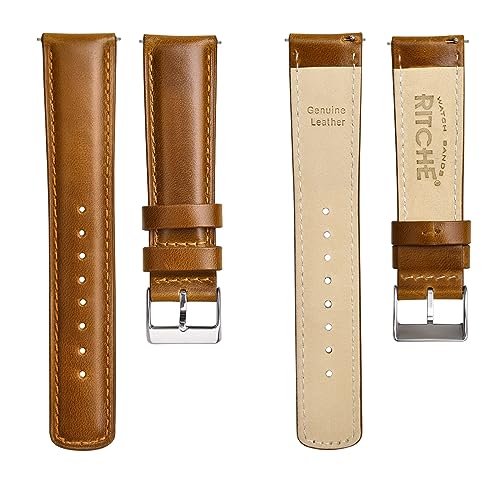 image for Ritche Quick Release Leather Watch Band 18mm 19mm 20mm 21mm 22mm 23mm 