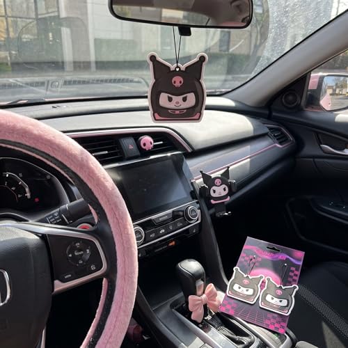 Image of PumpCar 2 pieces Evil Racer Bunny double-sided hanging cartoon Vanilla-scented funny car air freshener Cool hanging for rearview mirror Car Interior Accessories Gifts