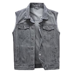 Harbrosrce Mannen Denim Vest Gilet Casual Vintage Biker Mouwloze Jas Cowboy Jeans Vest Zakken Uitloper