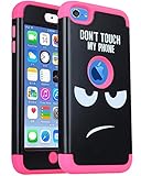 iPod Touch 7th Generation Case, iPod Touch 6 Case,SAVYOU 3 in 1 Combo Hybrid Impact Resistant Shockproof Case Cover Protective for Apple iPod Touch 5/6th/ 7 Generation (Hot Pink)