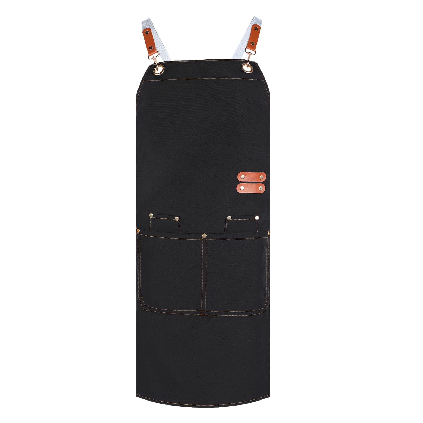 Delantal Cocina, Delantal Cocina Hombre, Delantal Cocina Mujer, Delantal ajustable, adecuado para cocina, restaurante, cafetería, bistró, como regalo, etc. (Delantal de lona, negro)