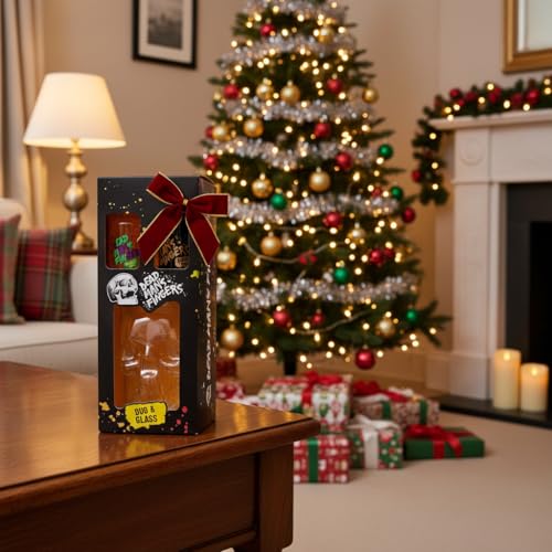 Dead Mans Fingers Rum Gift Set - Spiced, Mango Flavoured, Mini Alcohol Bottles x2 5cl and Skull Glass - Rum Miniatures Birthday Gifts for Men, Dad Gifts, Boyfriend, Valentines Day - 8