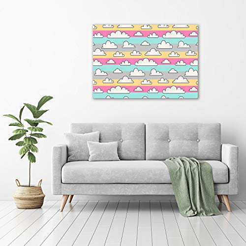 Image sur verre 100x70 cm nuage multicolore pour masquer un mur abîmé - 4