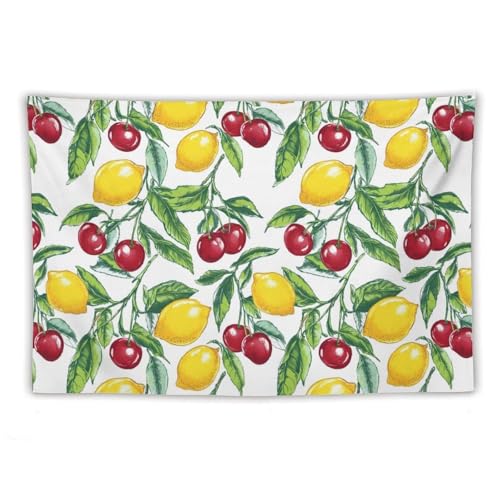 Cherry and Lemon Funny Tapestry Print Wall Hanging Art Throw
