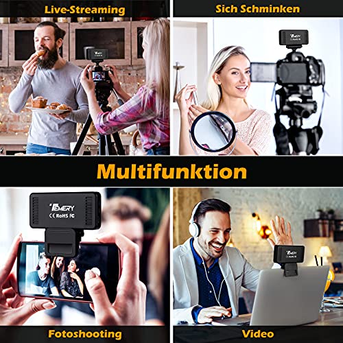 Temery Videokonferenz Licht, Videokonferenz Beleuchtungsset mit 3 Clips, 3000mAh LED Videoleuchte(Dimmbar und… – Bild 8