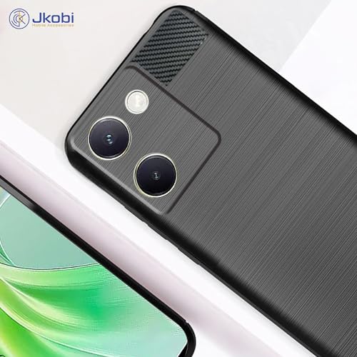 Image of Jkobi Back Cover Case for Vivo Y200 Pro 5G (Hybrid Armor Case | Carbon Fiber Shockproof | Soft and Flexible | Black)