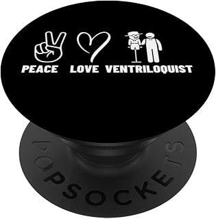 Peace Love Ventriloquist Men Women Ventriloquist PopSockets Adhesive PopGrip