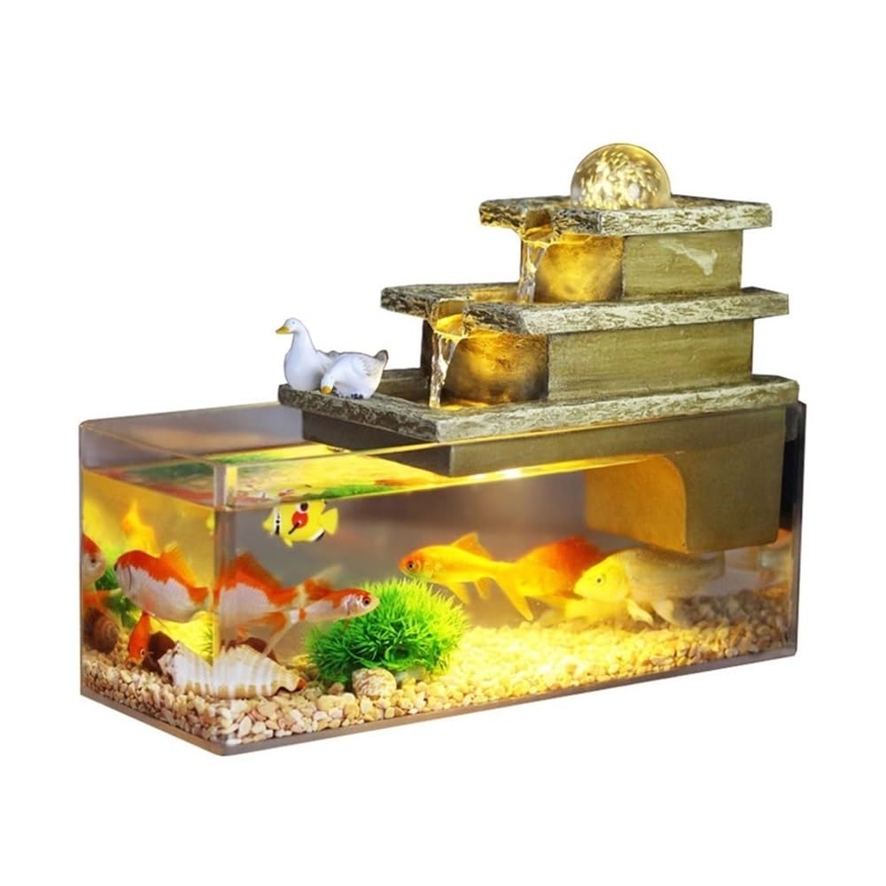Aquarium Quadratisches, transparentes Acryl-Aquarium mit Fischzirkulation, kreativ, klein, for Aquarien, Öko-Landschaftsgestaltung, Dekoration