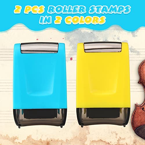Colarr 2 Pcs Roller Stamps for Music Teacher Classroom 5 Solid Handwriting Lines Handwriting Stamp Roller Back to School Gift for Music Teacher Kid Preschool Kindergarten, Back to School Supplies - Image 3